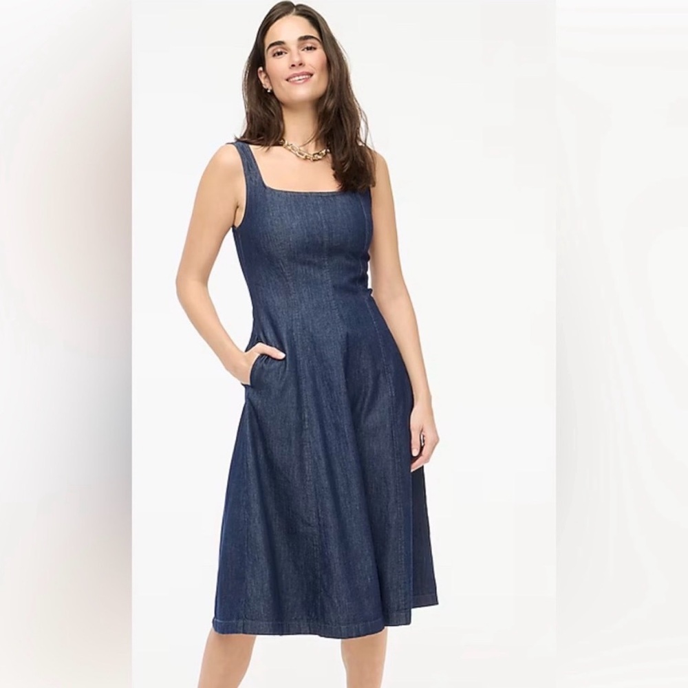 J. Crew Chambray Midi Dress Size 0